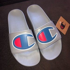 NWT gray champion slides